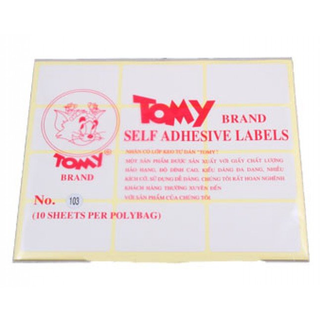 Nhãn dán Tomy số No.103 Self Adhesive Lables