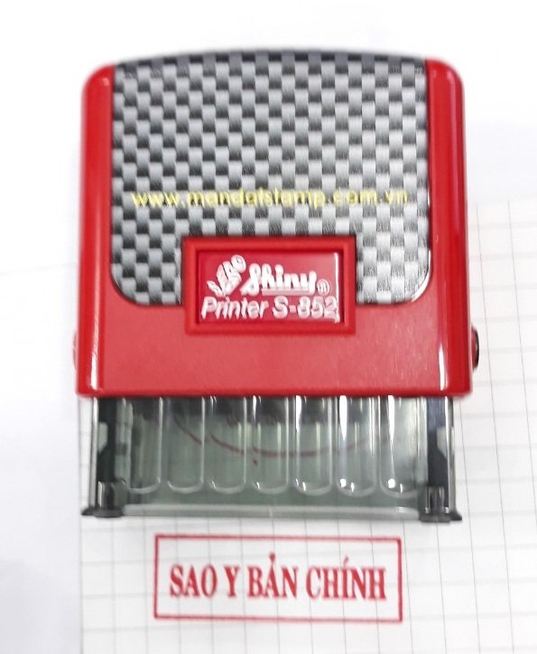 Dấu Shiny S852 khắc dấu tên, khắc dấu Recieved, Fax, Original, Copy...