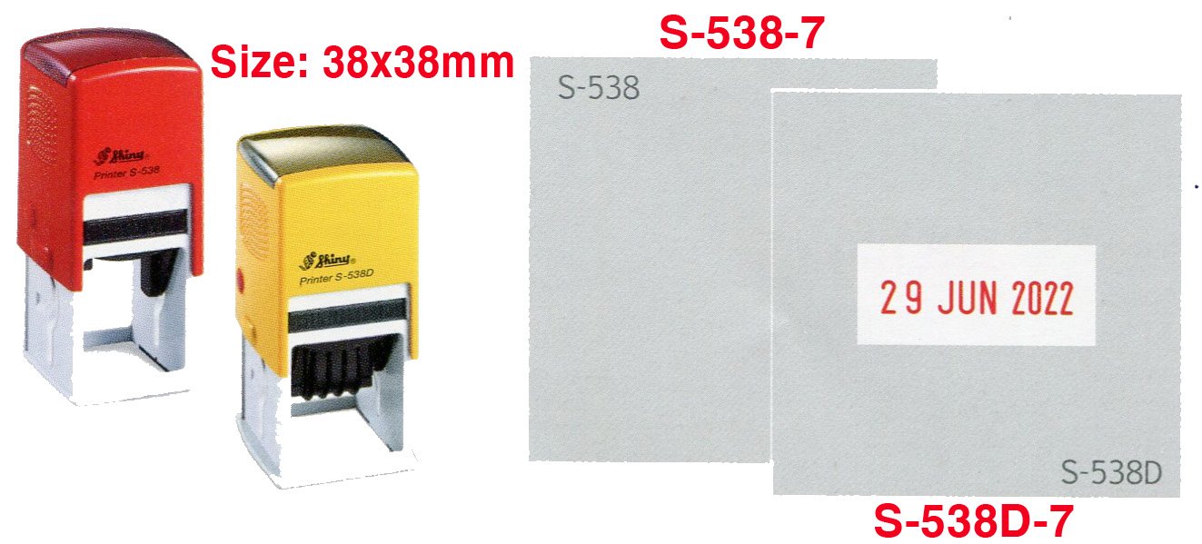 Dấu Shiny vuông S538D có ngày tháng năm