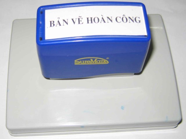 Dấu Bản vẽ hoàn Công cực lớn liền mực 8,5x12cm