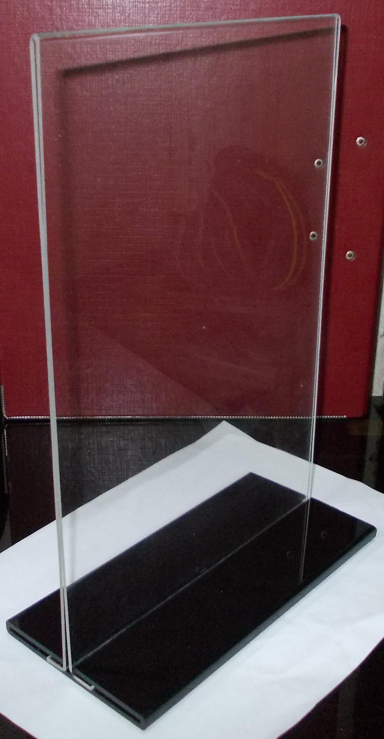 Mica thực đơn 2 mặt đế lùa Acrylic Menu Holder