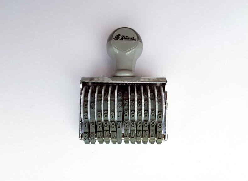 Dấu số Shiny 12 số cao 3mm N512 Number stamp