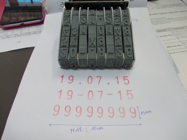 Dấu số Shiny 8 số cao 18mm NB8 Number stamp