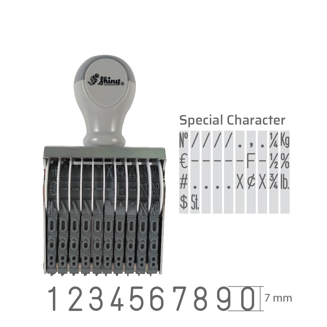 Dấu số Shiny 10 số cao 7mm N210 Number stamp