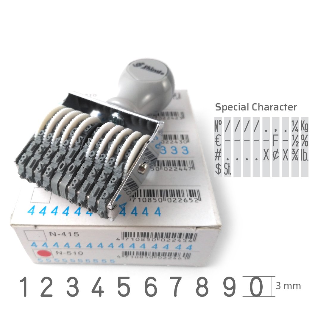 Dấu số Shiny 10 số cao 3mm N510 Number stamp