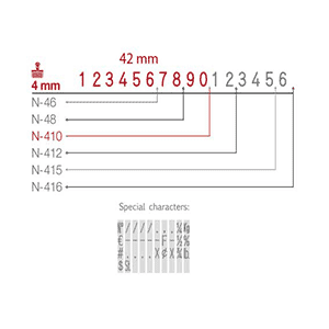 Dấu số Shiny 16 số cao 4mm N416 Number stamp