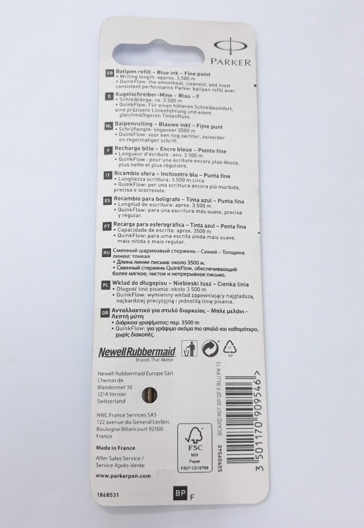 Ruột bút bi Parker Chính Hãng Ball Pen Refill