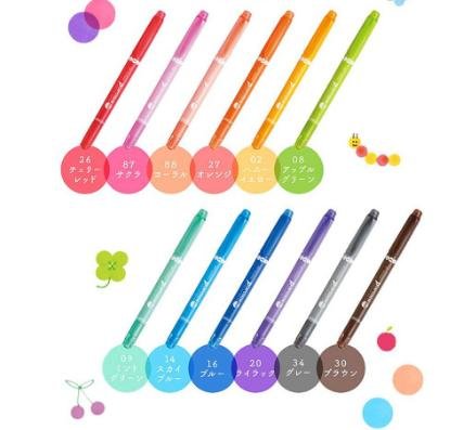 Bút trang trí 2 đầu Tombow PLAY COLOR DOT - Bộ 12 màu GCE-011