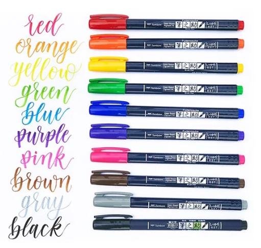 Bút lông Fudenosuke ngòi cứng bộ 10 cây WS-BH10C