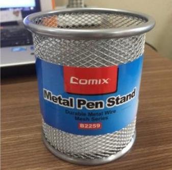 Ống đựng bút tròn kim loại Comix B2259