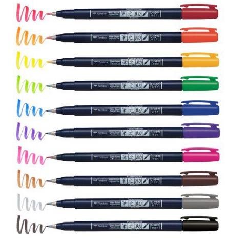 Bút lông Fudenosuke ngòi cứng bộ 10 cây WS-BH10C