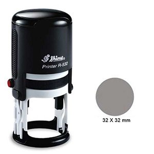 Dấu Shiny tròn R-532 khắc logo, tên, ký hiệu Ø32mm Self-Inking Stamp