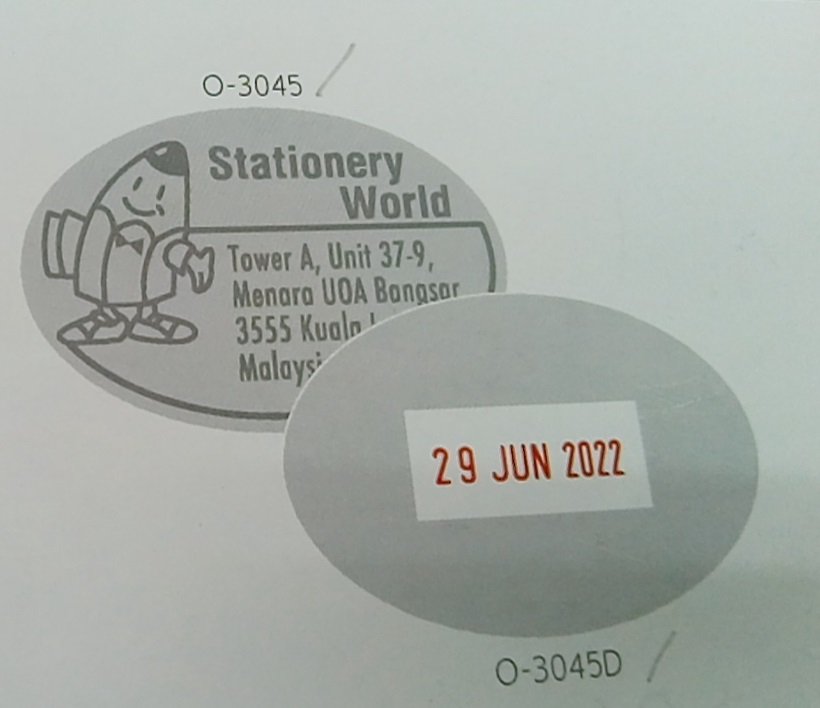 Dấu Shiny hình oval O-3045 Self-Inking Stamp