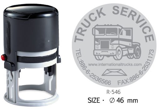 Dấu Shiny R-546 khắc logo, tên, ký hiệu Ø 46mm