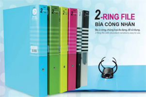 Bìa 2 còng nhựa A4 Plus 2 Ring File