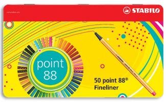 Bộ bút lông kim Stabilo 50 màu Point Fineliner PT8850M , 0.4mm