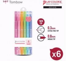 Bút vẽ trang trí 2 đầu Tombow PLAY COLOR K - bộ 6 màu GCF-611B